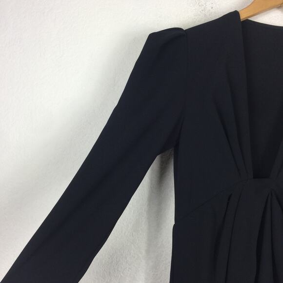 IRO Robiela Black Deep Plunge Puff Sleeve Mini Dress Size Small - Picture 7 of 11